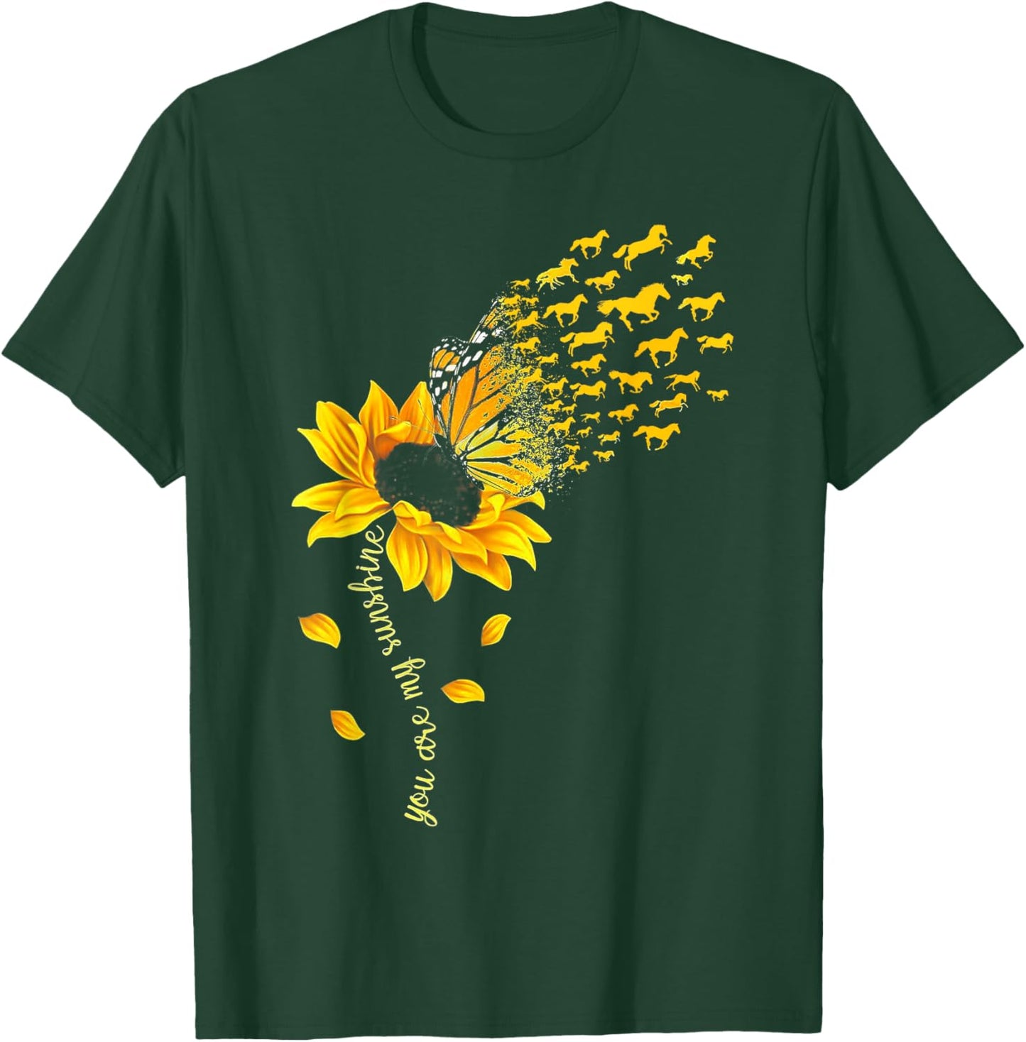 You are My Sunshine Horse Sunflower Funny Horses Lover T-Shirt - T-Shirt | Forest