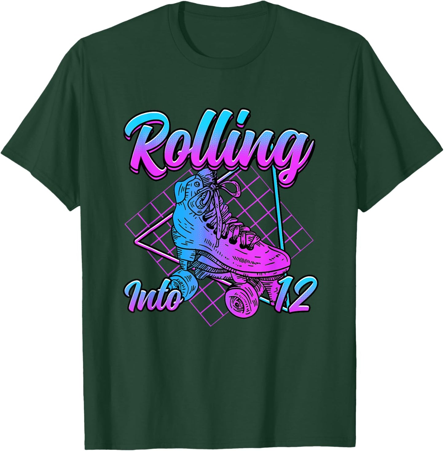 Rolling into 12 Roller Skate Birthday T-Shirt - T-Shirt | Forest