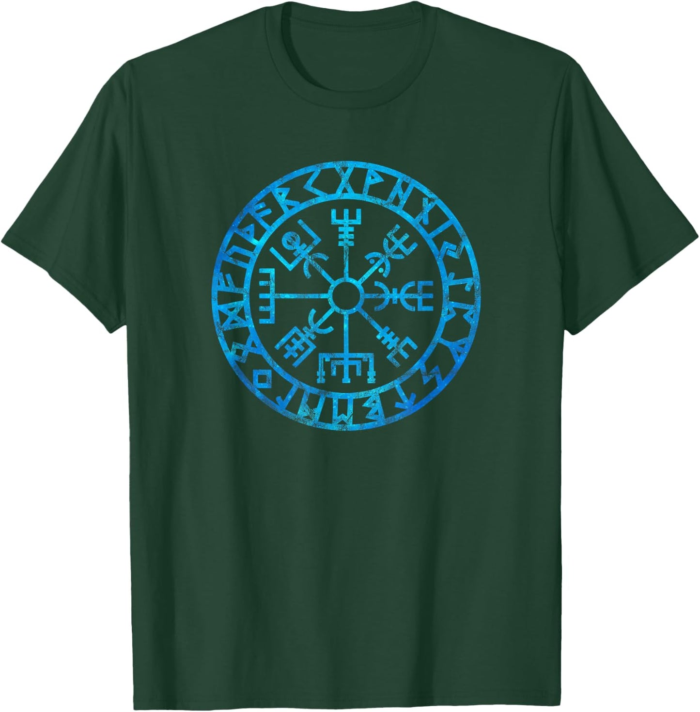 Vegvisir Viking Compass Rune Protection Symbol Celtic Nordic T-Shirt - T-Shirt | Forest
