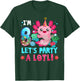 I'm 8 Years Old Let's Party A Lotl Axolotl 8th Birthday Kids T-Shirt - T-Shirt | Forest