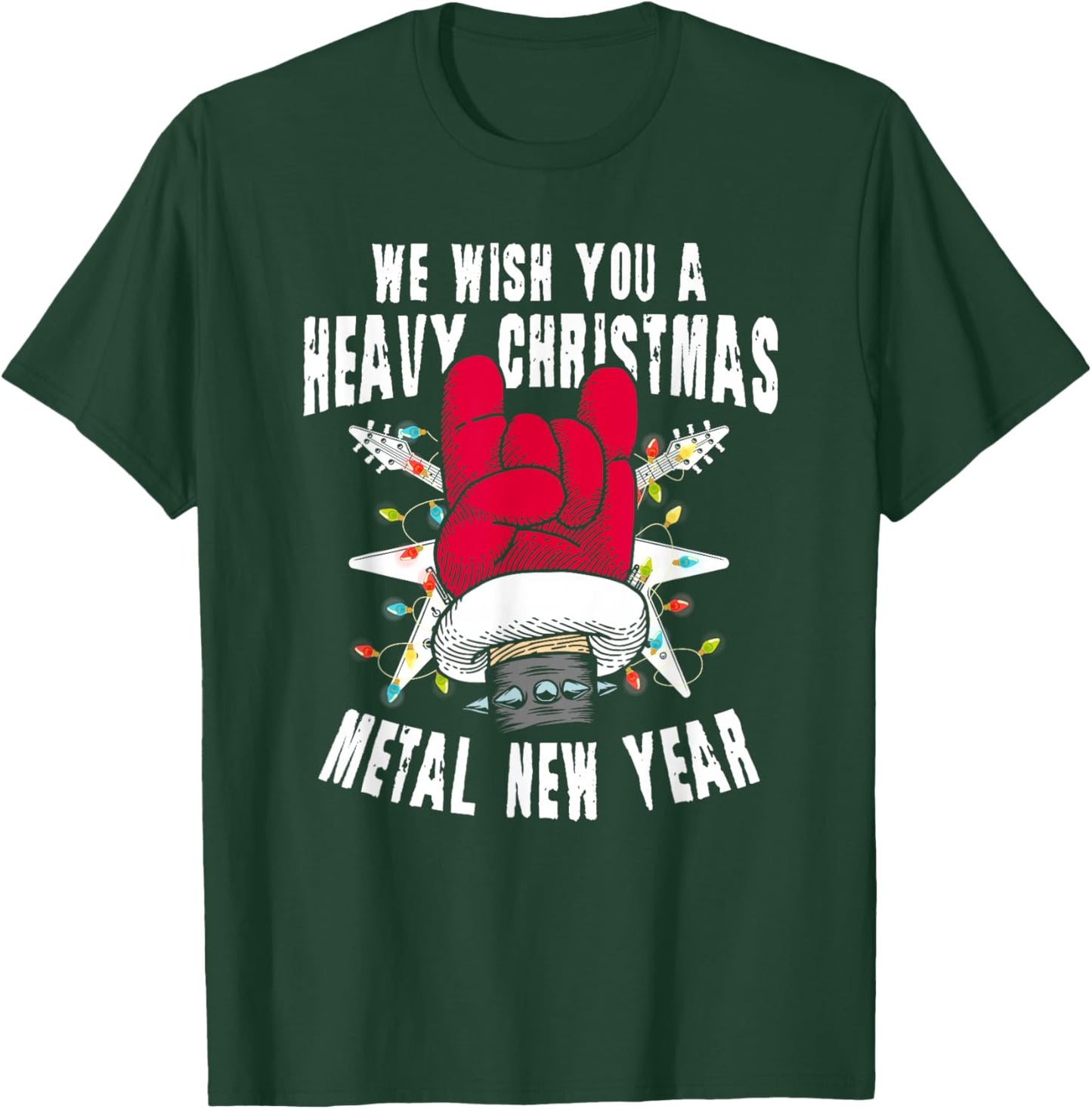 Heavy Metal Christmas Funny Rock Music Fans T-Shirt - T-Shirt | Forest