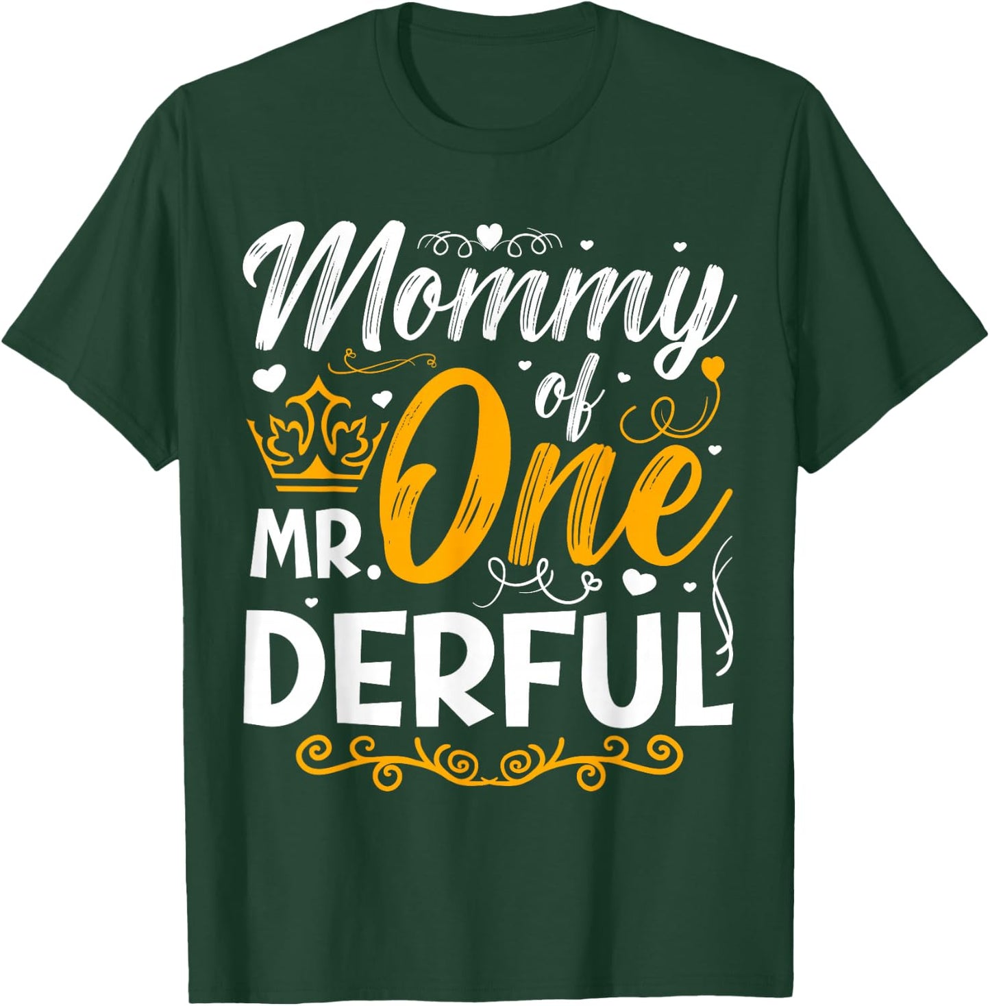 Mommy of Mr One Derful Party Matching Family 1st Birthday T-Shirt - T-Shirt | Forest