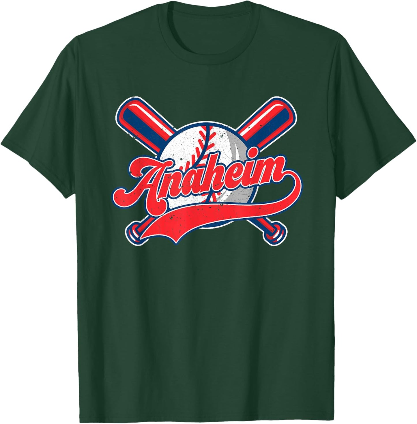 Retro Anaheim California Baseball Vintage Men Women Kids T-Shirt - T-Shirt | Forest