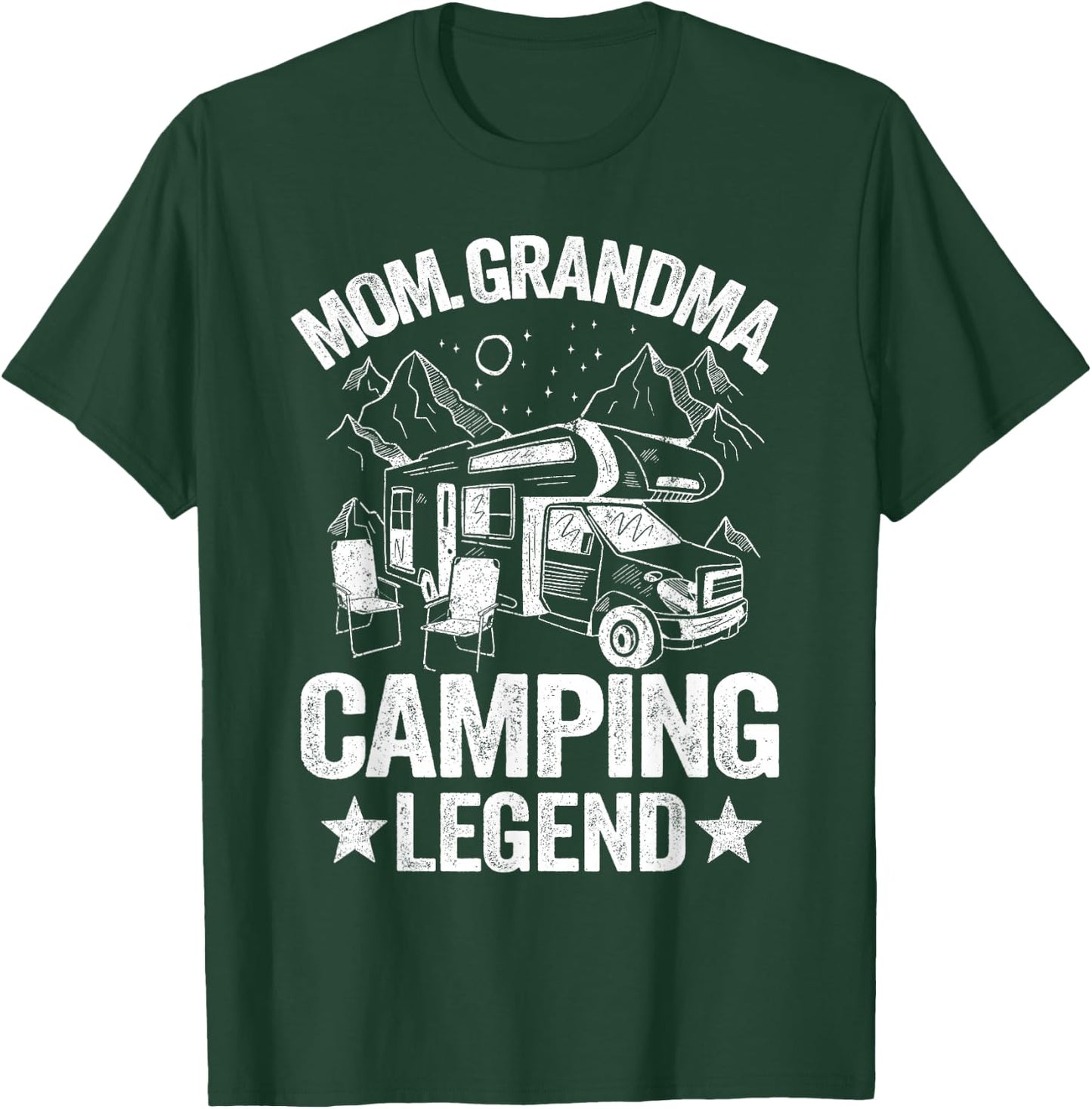 Mom Grandma Camping Legend RV Camper Outdoor Women Camping T-Shirt - T-Shirt | Forest