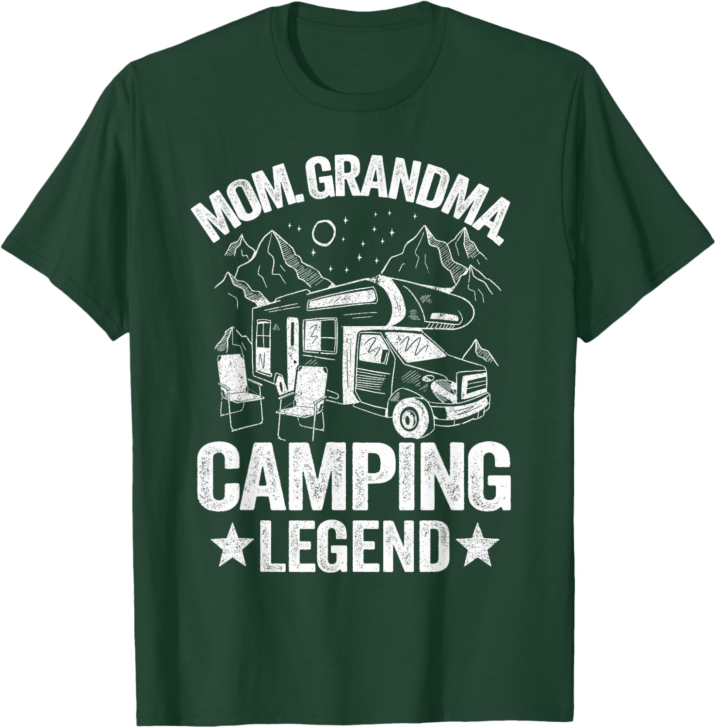 Mom Grandma Camping Legend RV Camper Outdoor Women Camping T-Shirt - T-Shirt | Forest