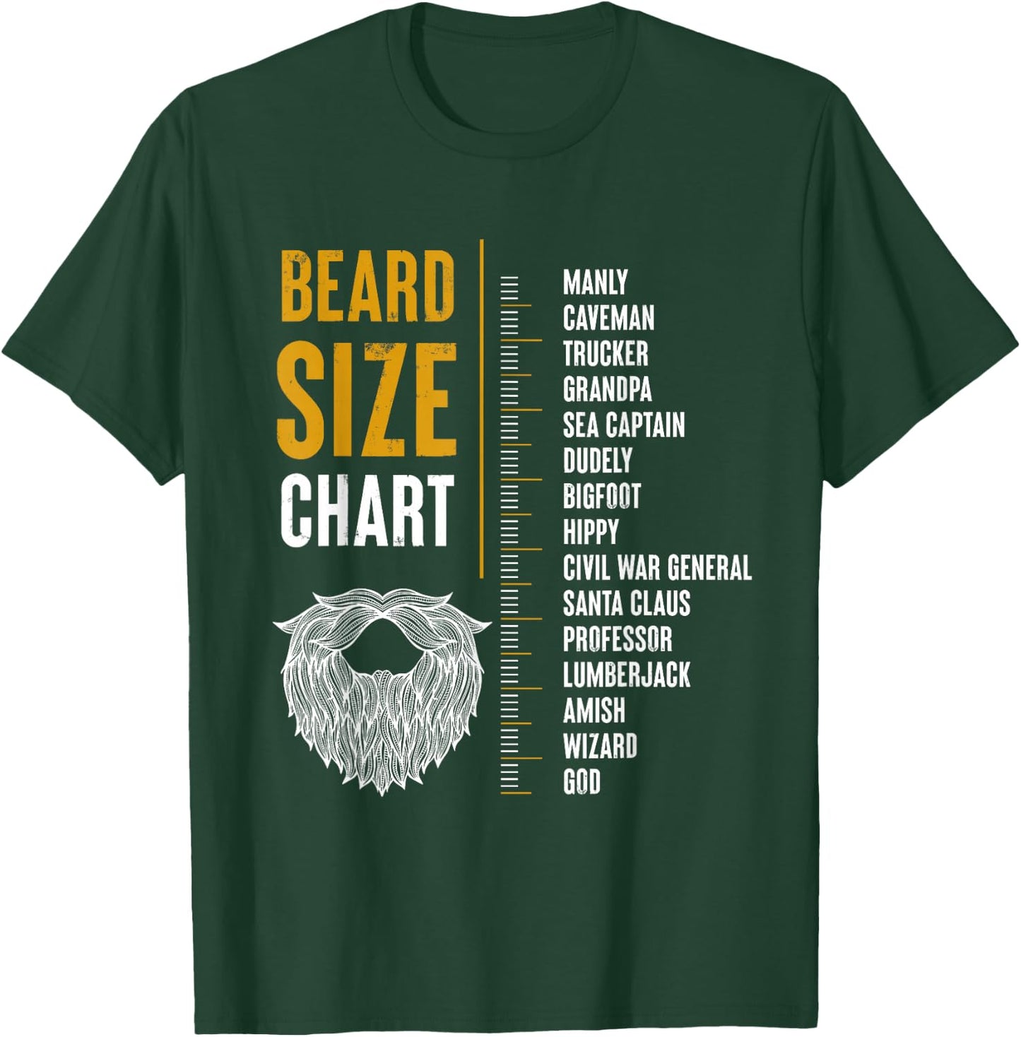 Beard Length Measurement T-Shirt - T-Shirt | Forest