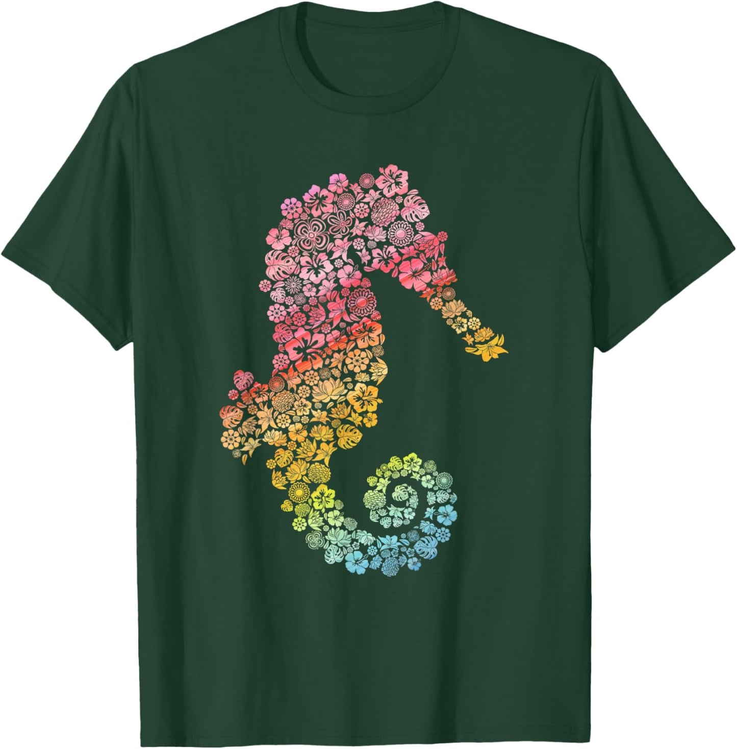Rainbow Ocean Animal Fish Gift Seahorse T-Shirt - T-Shirt | Forest