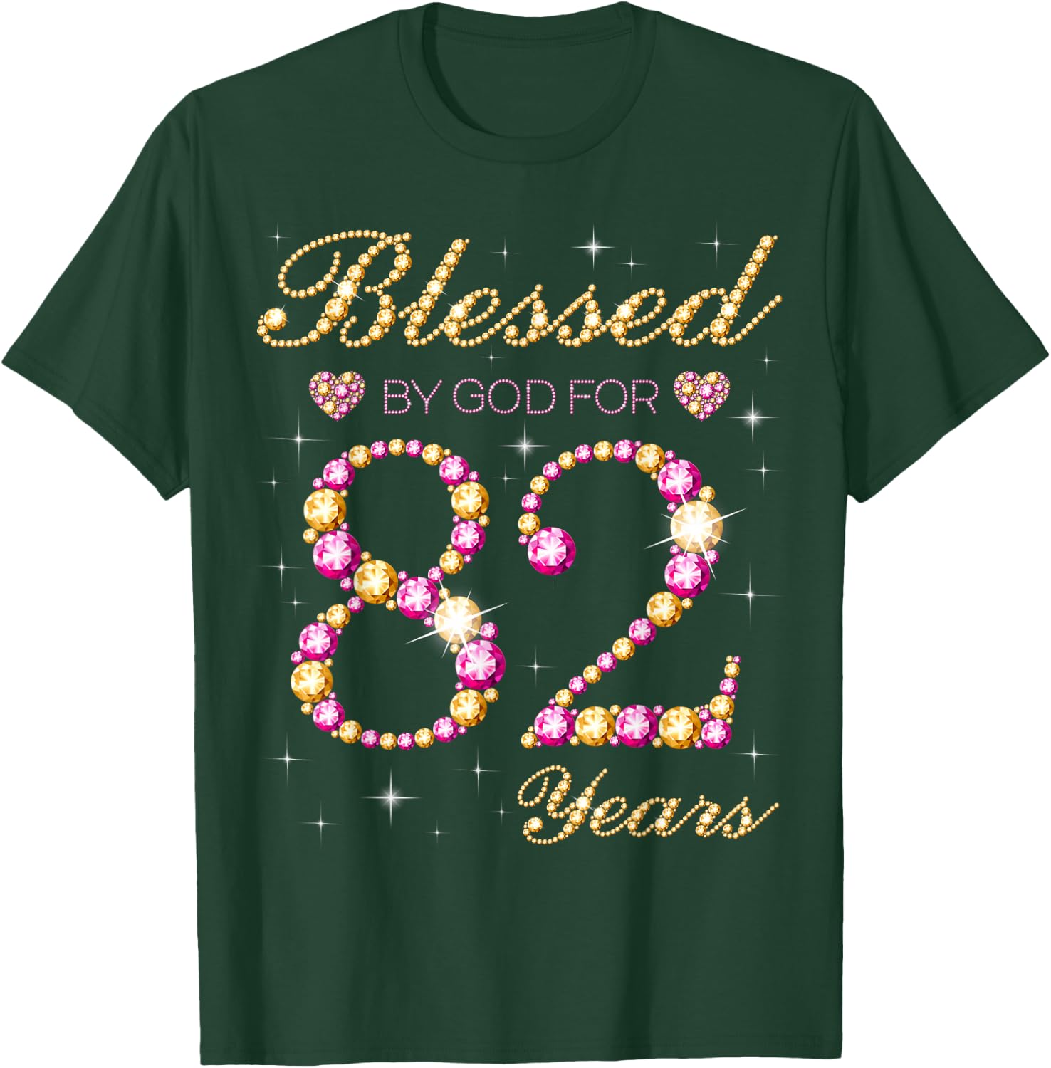 Blessed By God For 82 Years Old Birthday Party T-Shirt - T-Shirt | Forest