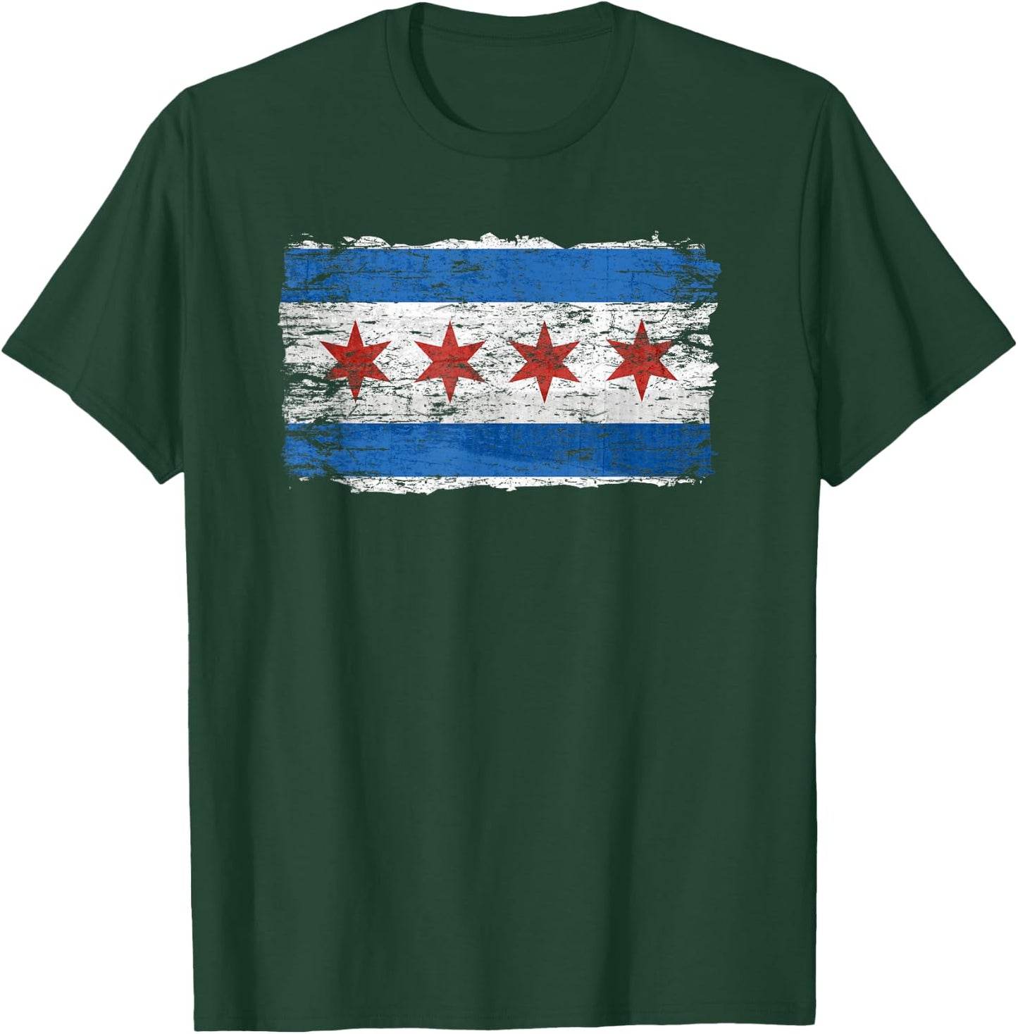 Chicago Flag Proud Citizen Traveler Fan T-Shirt - T-Shirt | Forest