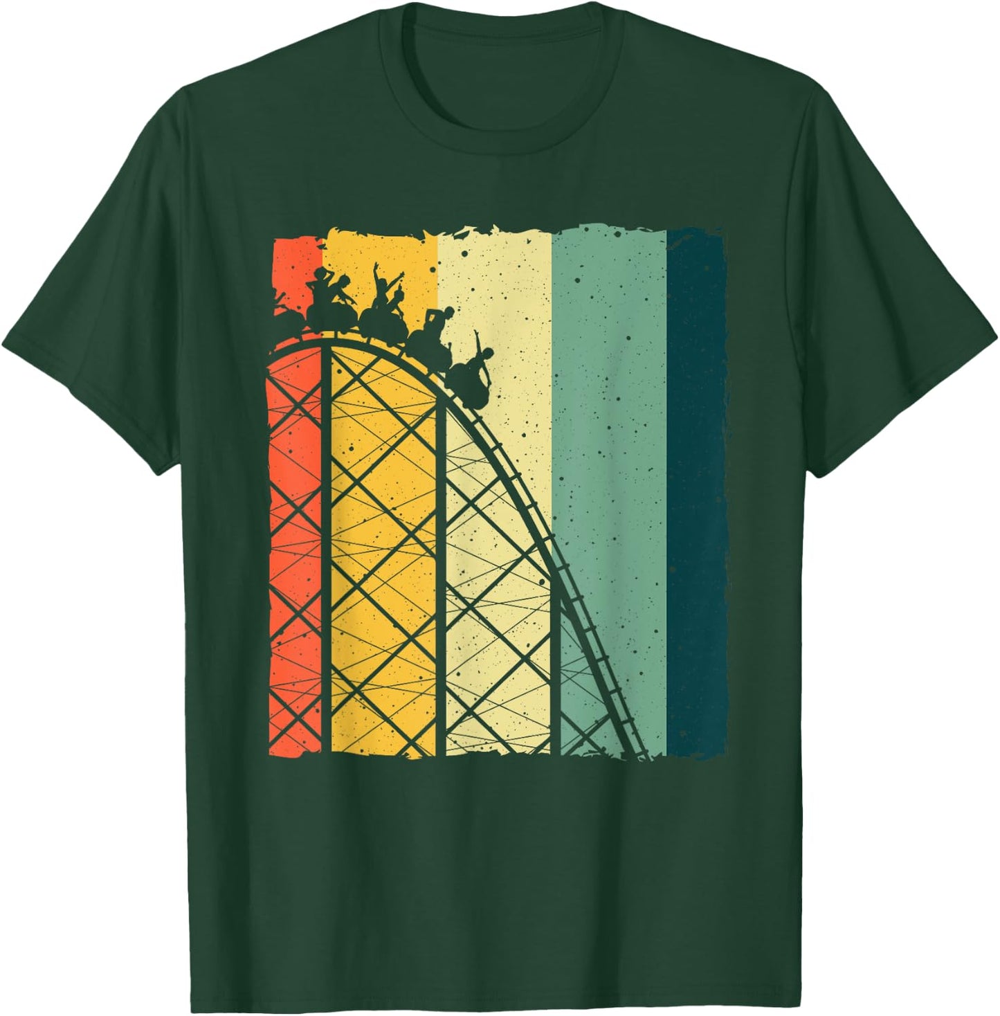 Vintage Roller Coaster Design Theme Park Lover Men Women T-Shirt - T-Shirt | Forest