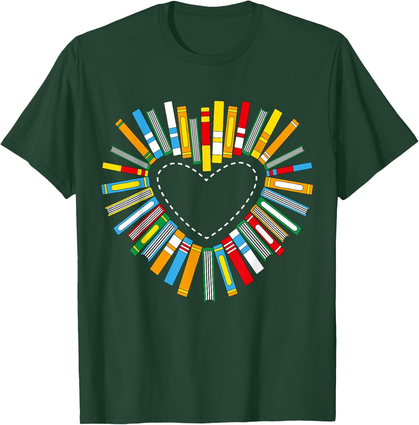 Book Heart Books Love Reading Reading Rat Librarian T-Shirt - T-Shirt | Forest