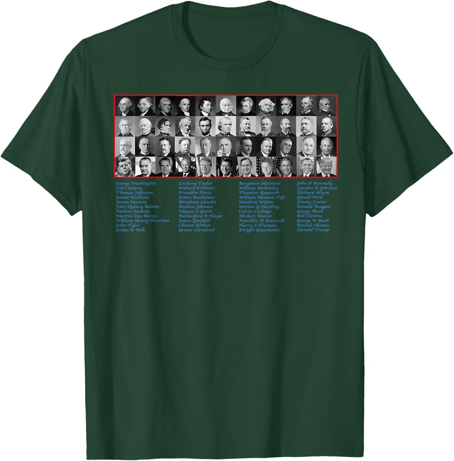 United States Of America Presidents from Washington to Trump T-Shirt - T-Shirt | Forest