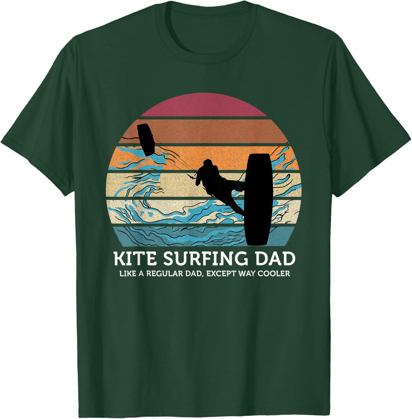 Kite Surfing Dad Vintage Sunset Beach Kite Surfing Lover Women T-Shirt - T-Shirt | Forest