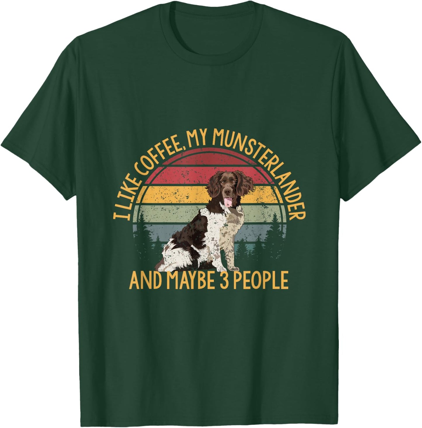 Coffee and my munsterlander Münsterländer 3 people dog T-Shirt - T-Shirt | Forest