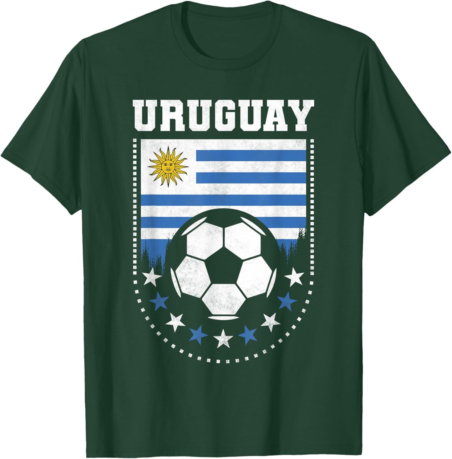 Uruguay Flag Soccer Fan T-Shirt - T-Shirt | Forest