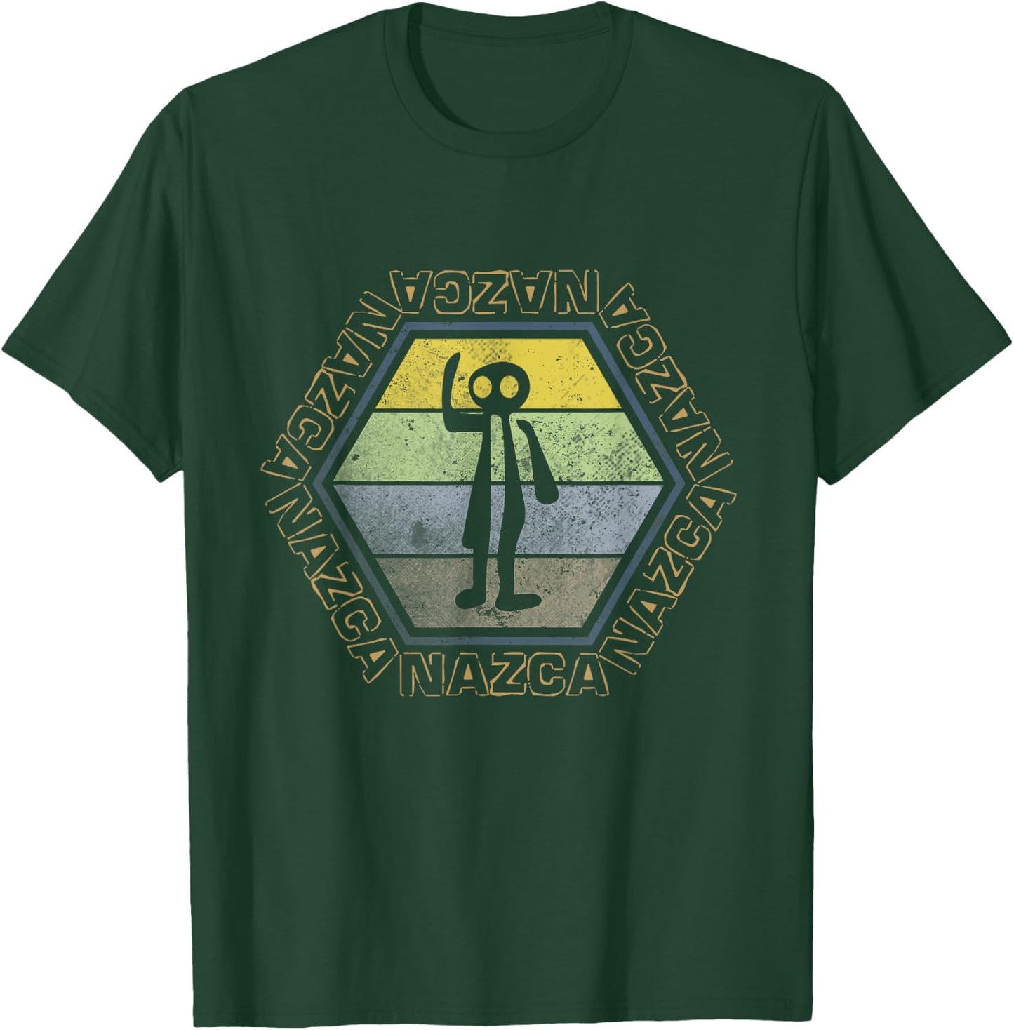 Nazca Lines -Spaceman Astronaut Retro Pop Art Peru Alien T-Shirt - T-Shirt | Forest