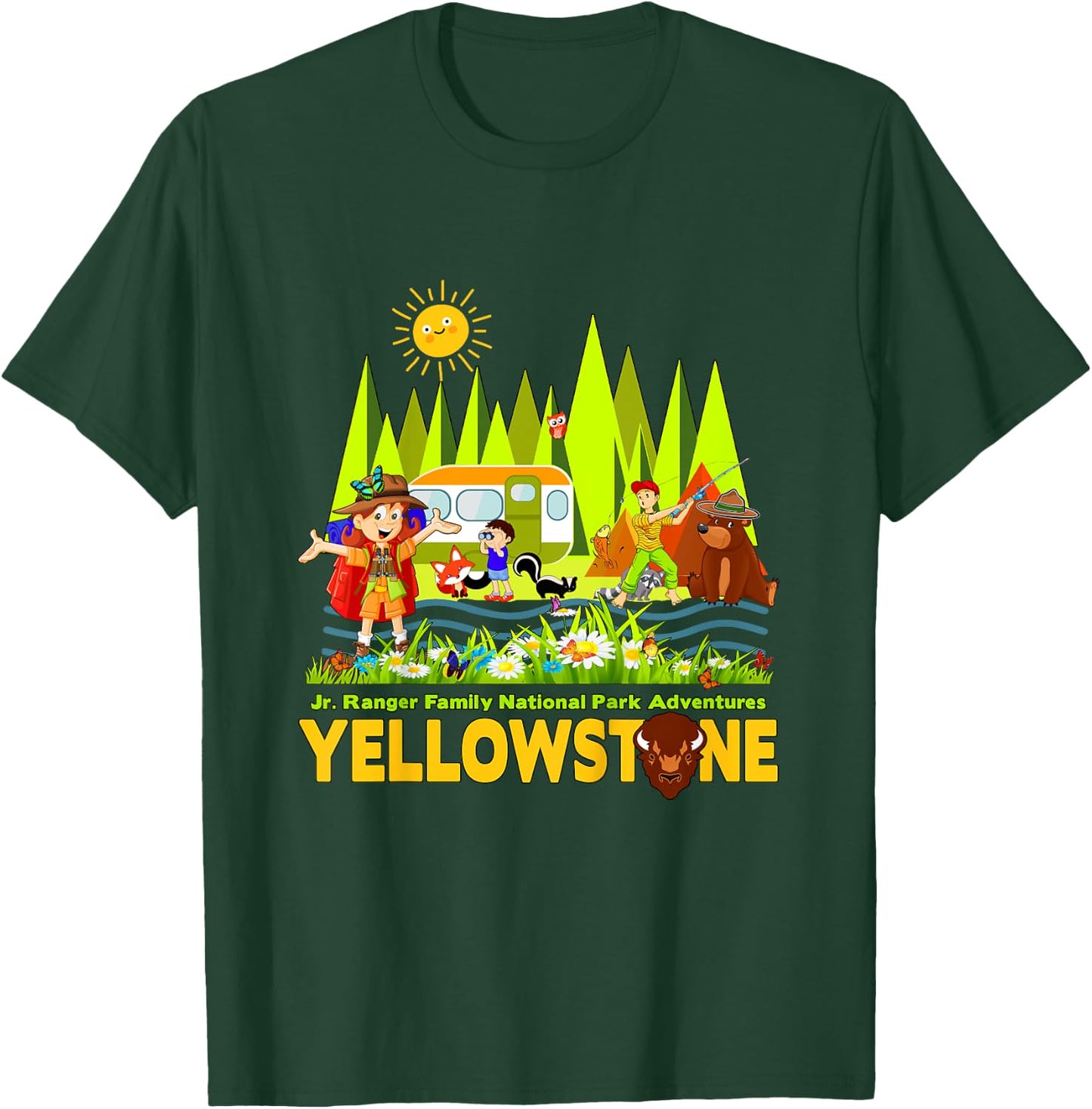 Yellowstone Jr Ranger Family National Park Souvenir T-Shirt - T-Shirt | Forest