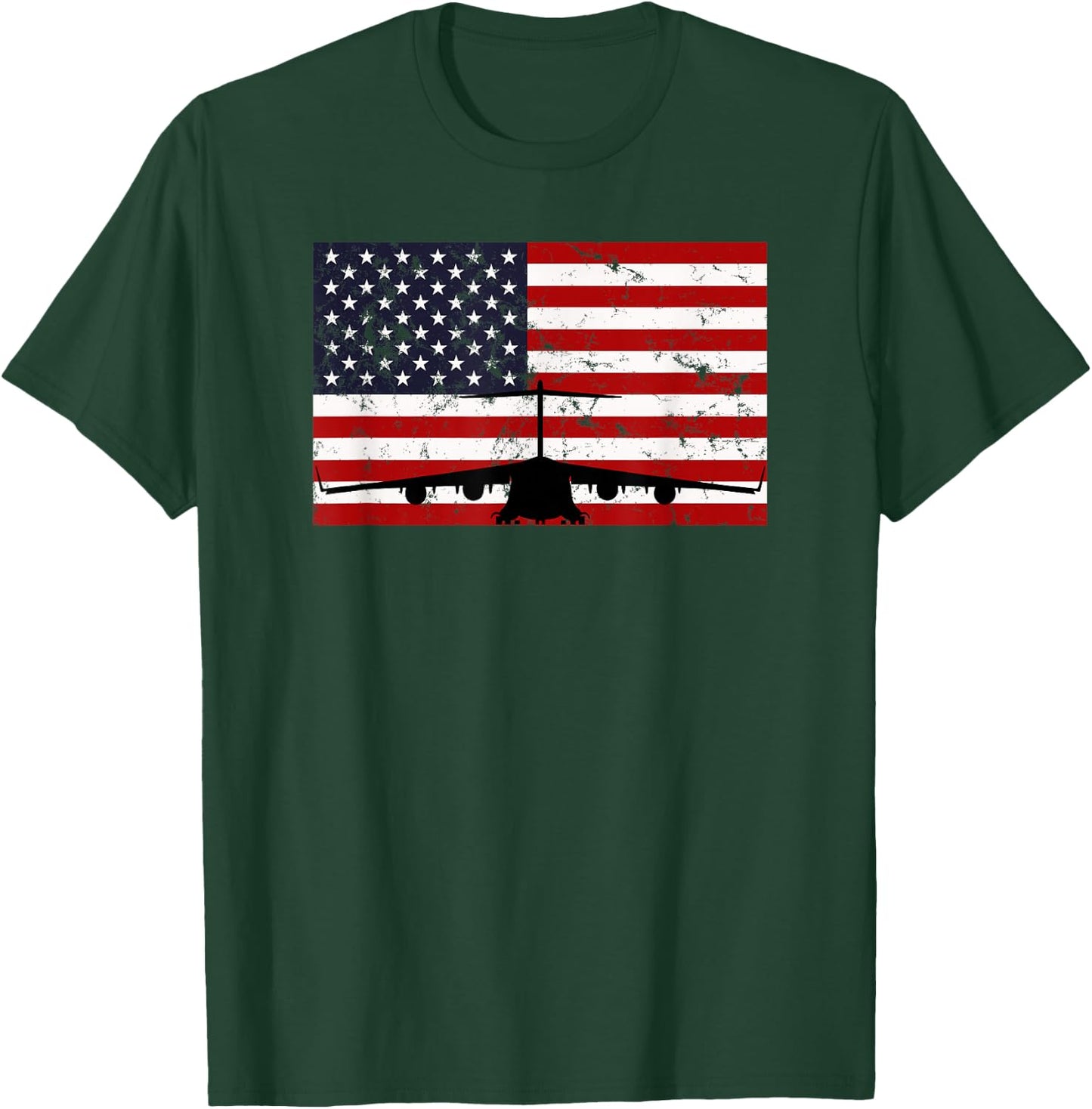Patriotic C-17 Globemaster jet American flag T-Shirt - T-Shirt | Forest