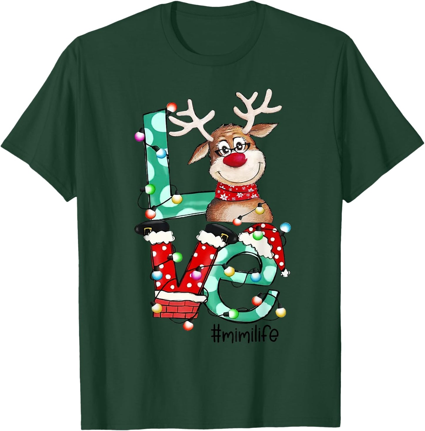 Mimi Life Reindeer Grandma Christmas Xmas Holiday Women T-Shirt - T-Shirt | Forest