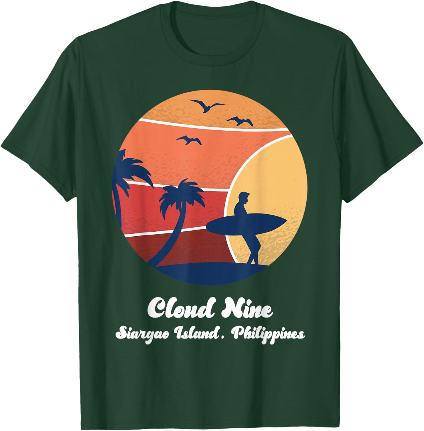 Cloud Nine Siargao Island Philippines Surfing Vintage Surfer T-Shirt - T-Shirt | Forest