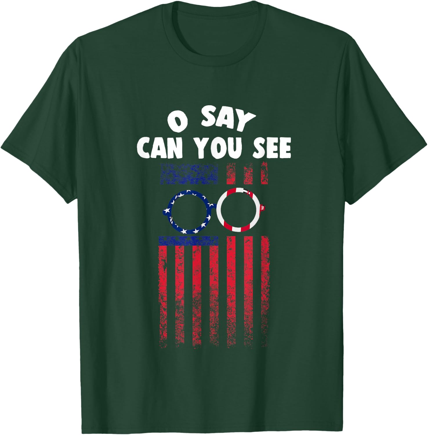 USA American Flag Optician Ophthalmologist Eyeglasses Optics Men T-Shirt - T-Shirt | Forest