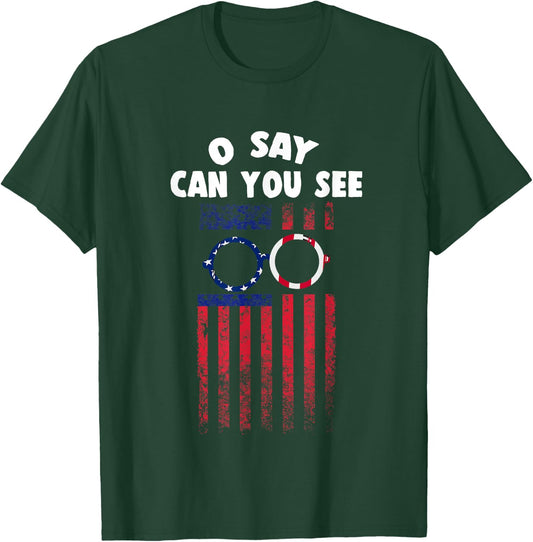 USA American Flag Optician Ophthalmologist Eyeglasses Optics Men T-Shirt - T-Shirt | Forest