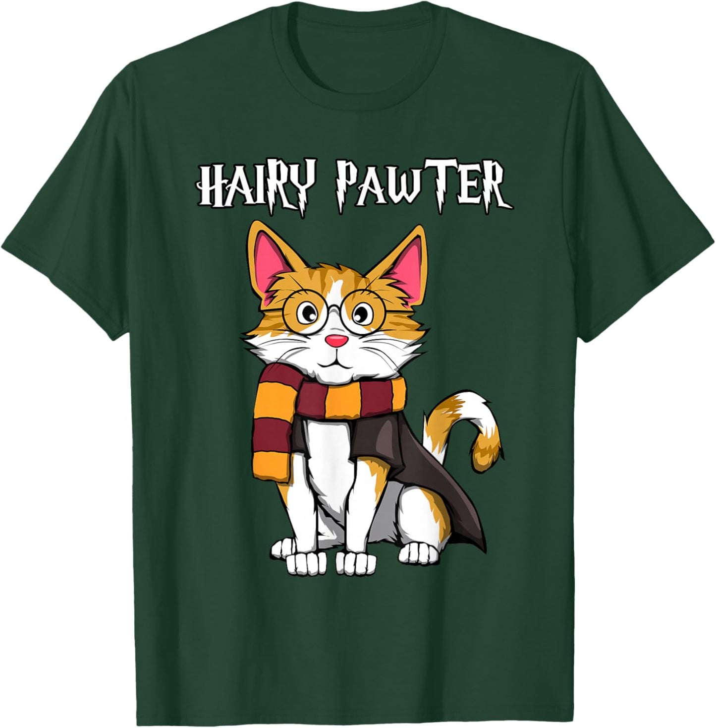 Magic Cat with Glasses, Funny Pawter Funny T-Shirt - T-Shirt | Forest