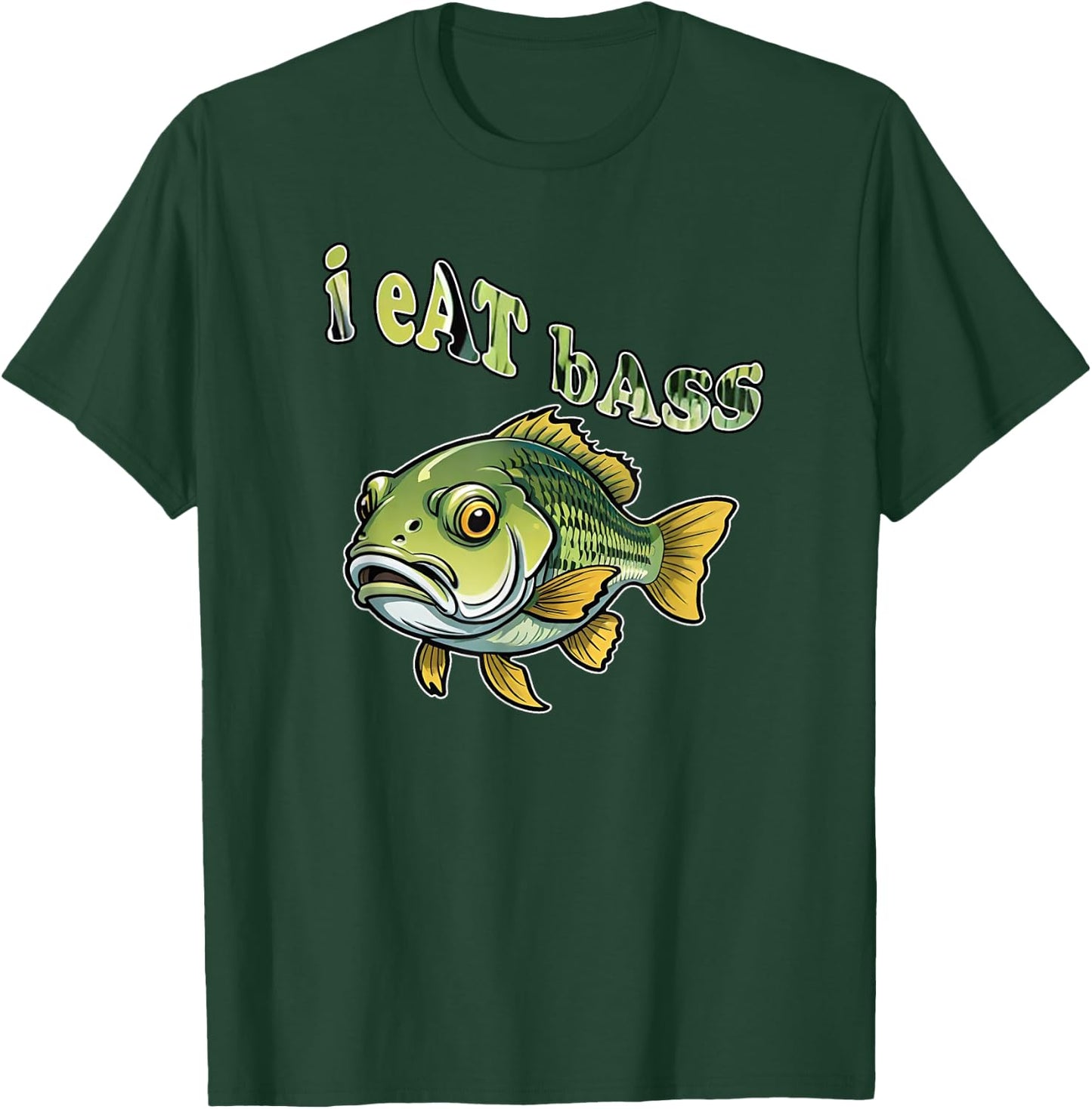 I Eat Bass, Funny Fish Bass, By Yoraytees T-Shirt - T-Shirt | Forest