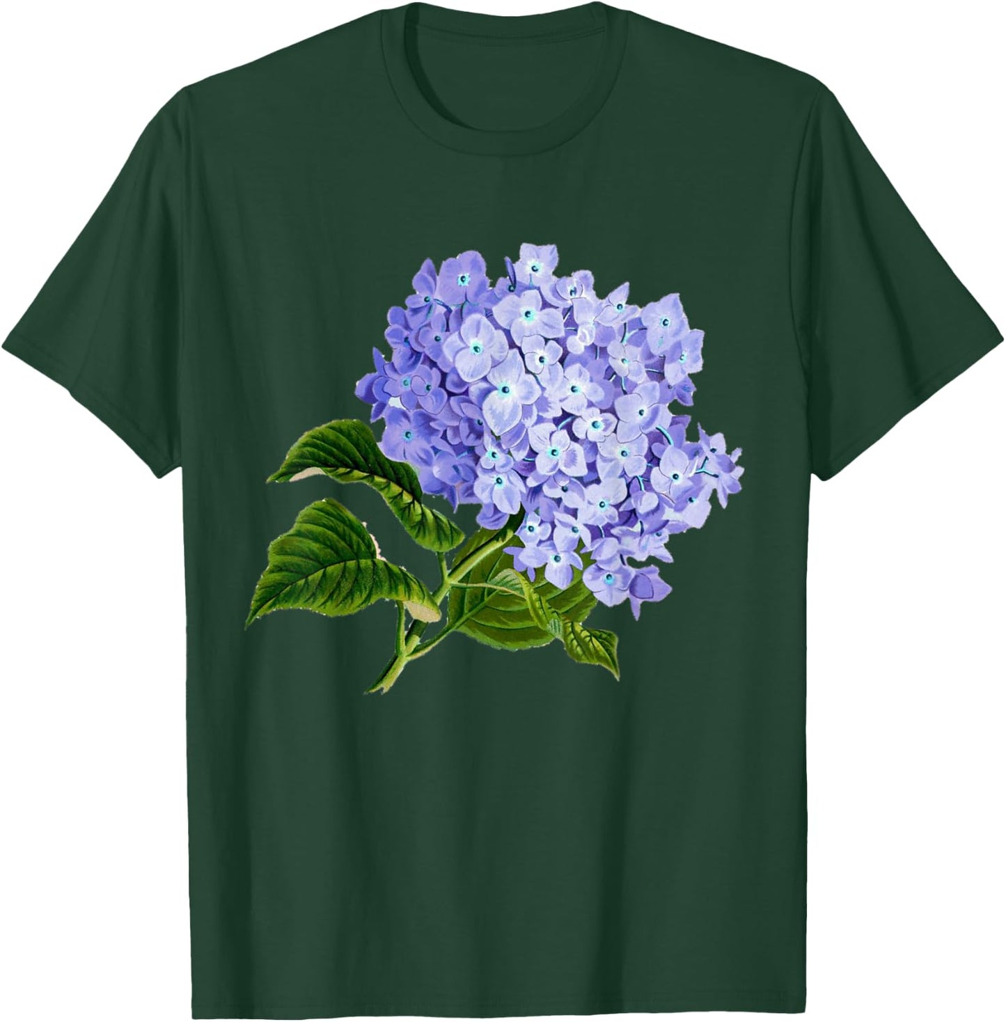 Vintage Purple Hydrangea Flowers Retro Gardener Art T-Shirt - T-Shirt | Forest