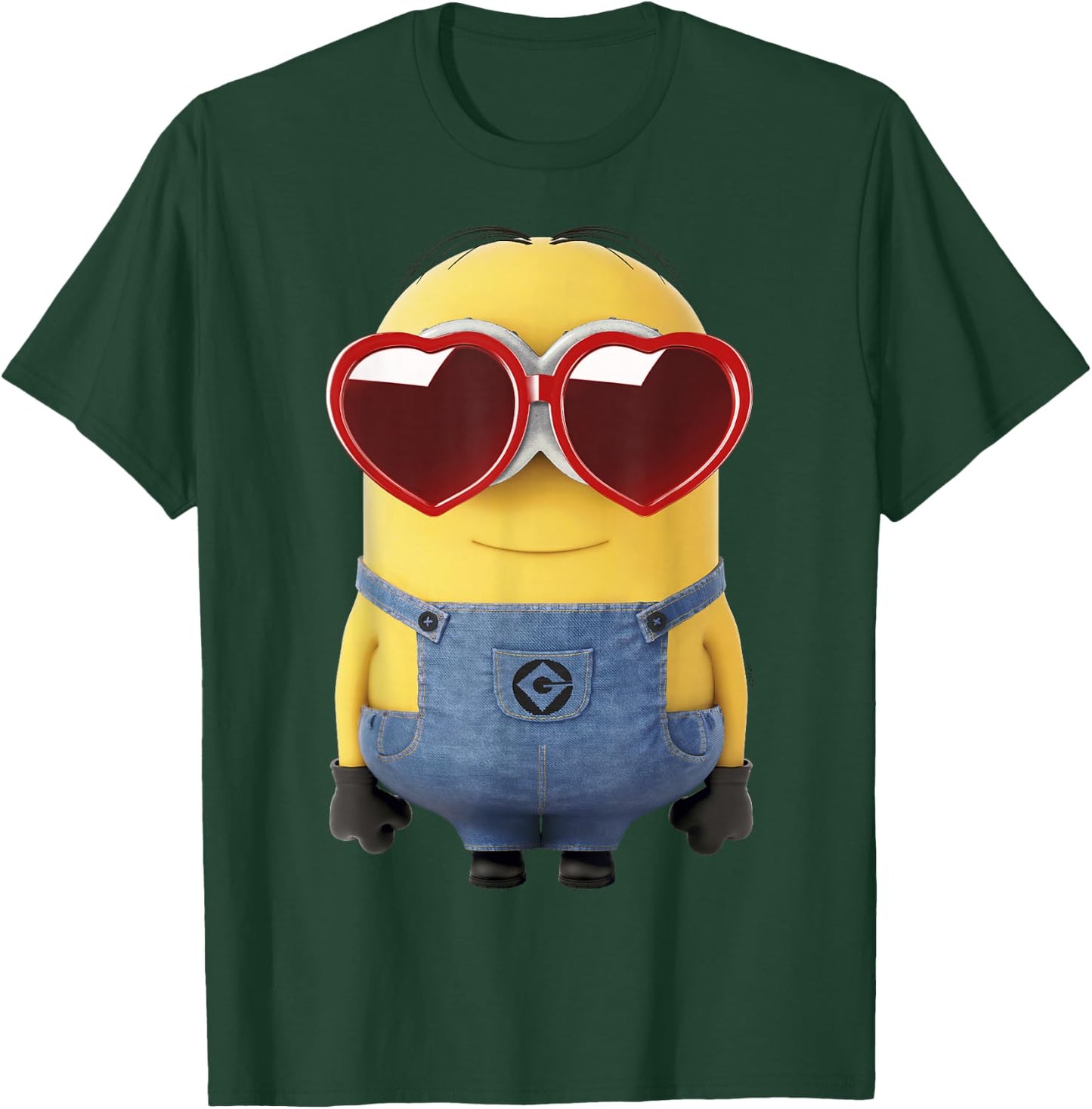Minions Valentine's Day Dave Heart Glasses T-Shirt - T-Shirt | Forest