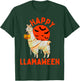 Happy Llamaween Funny Llama Halloween Women Kids Girls Boys T-Shirt - T-Shirt | Forest