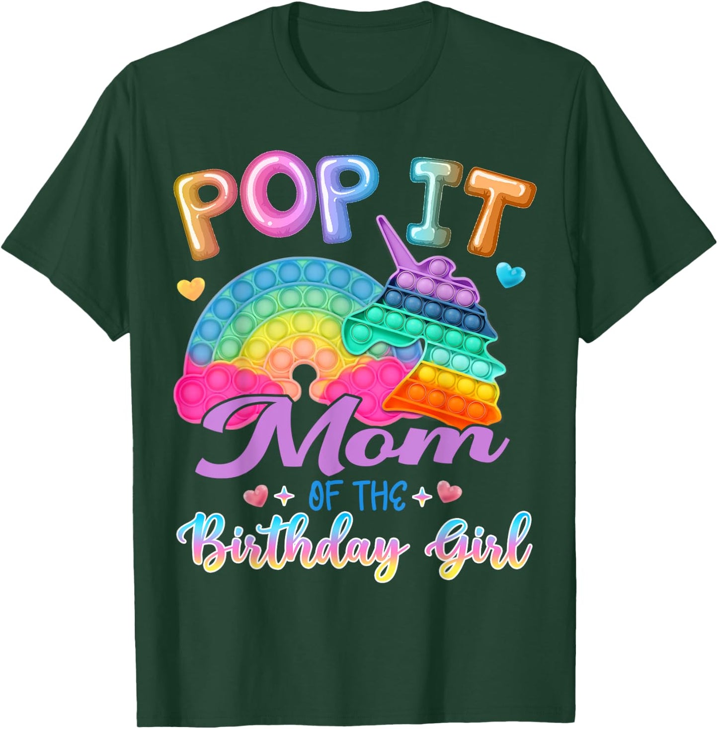 Pop It Mom of the Birthday Girl Fidget Kids Family Matching T-Shirt - T-Shirt | Forest