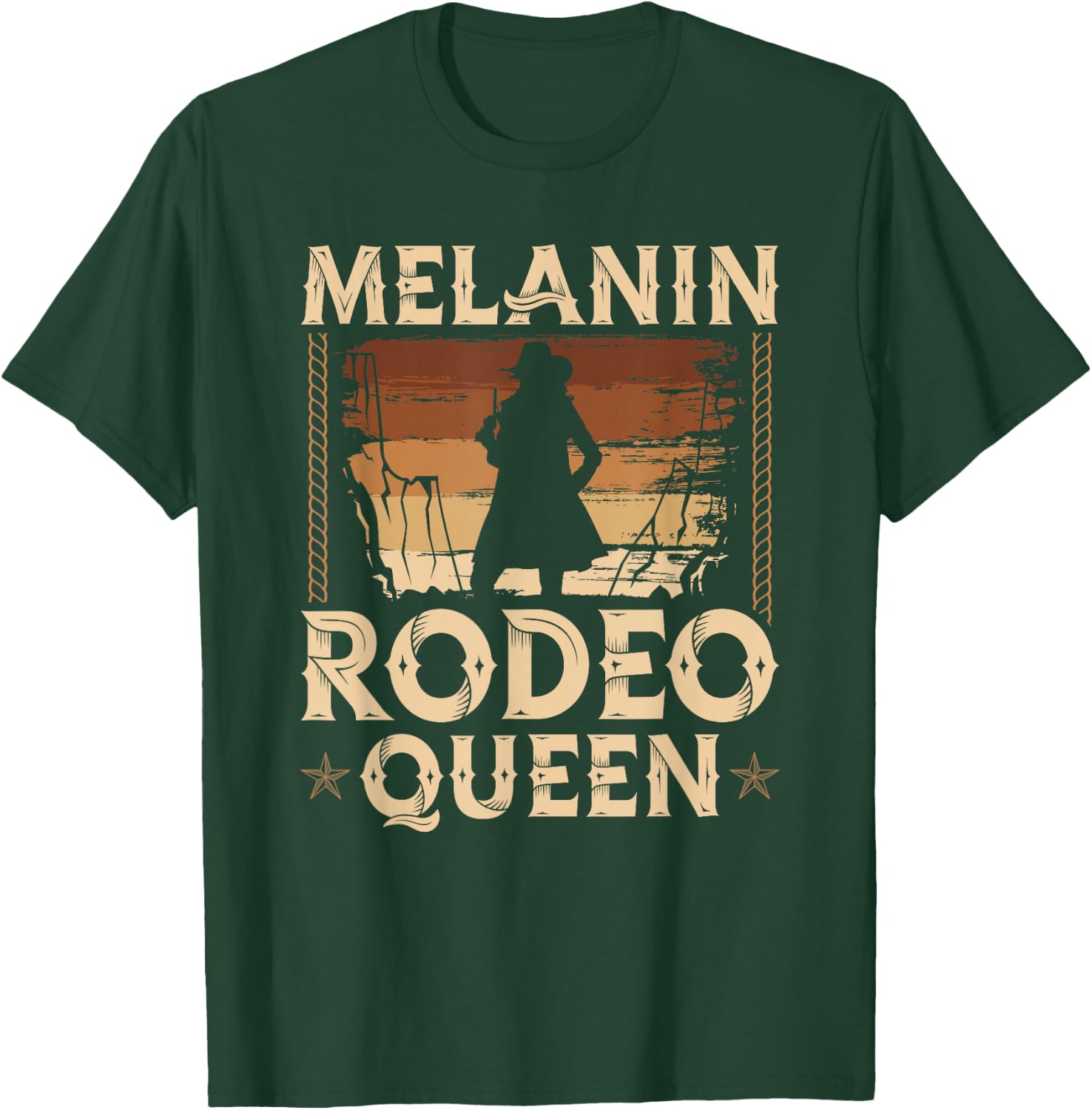 Melanin Rodeo Queen Country African American Cowgirl T-Shirt - T-Shirt | Forest