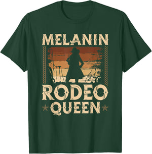Melanin Rodeo Queen Country African American Cowgirl T-Shirt - T-Shirt | Forest