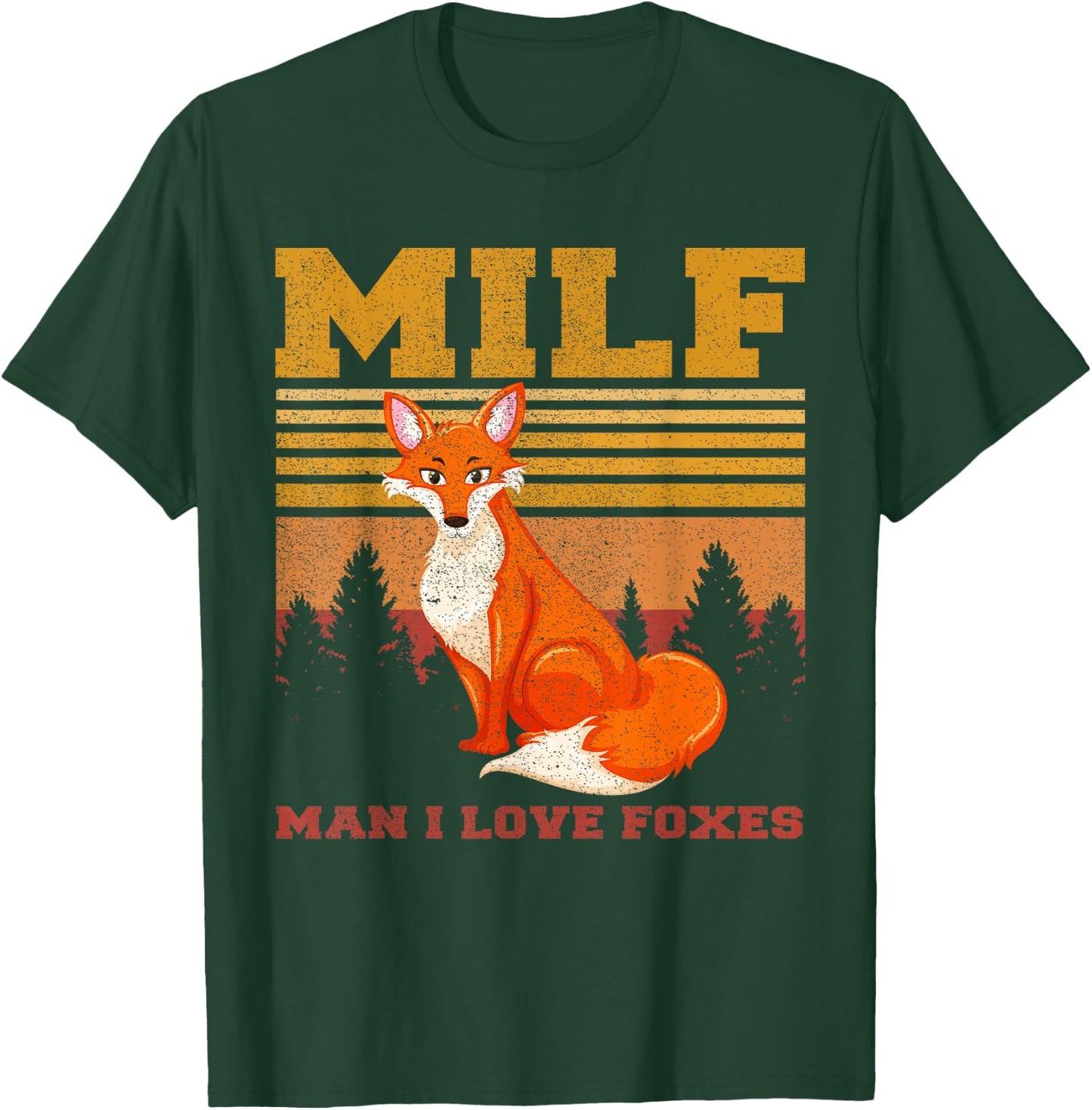 Retro Vintage MILF Man I Love Foxes Fox Zoo Animal Lover Men T-Shirt - T-Shirt | Forest