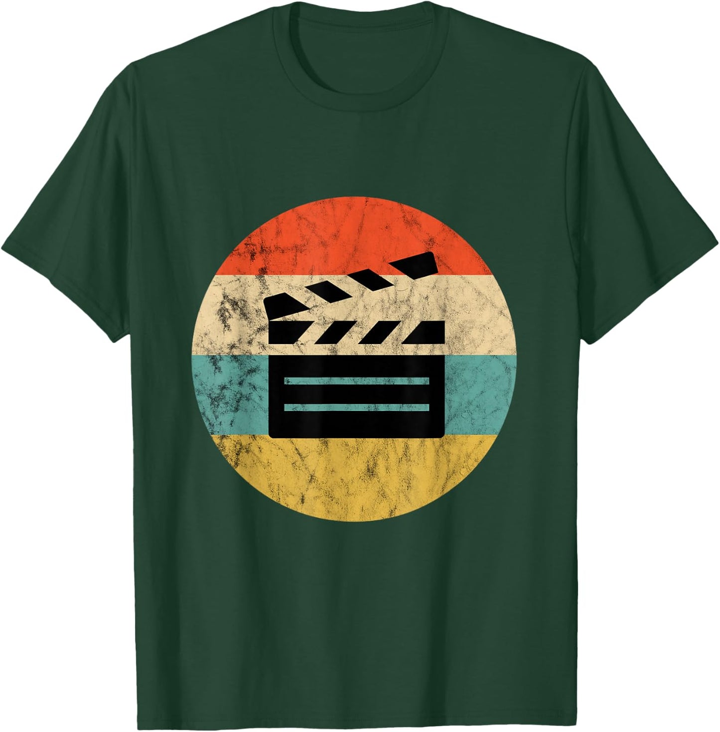 Filmmaker Clapboard Film Director Lover Retro Vintage Sunset T-Shirt - T-Shirt | Forest