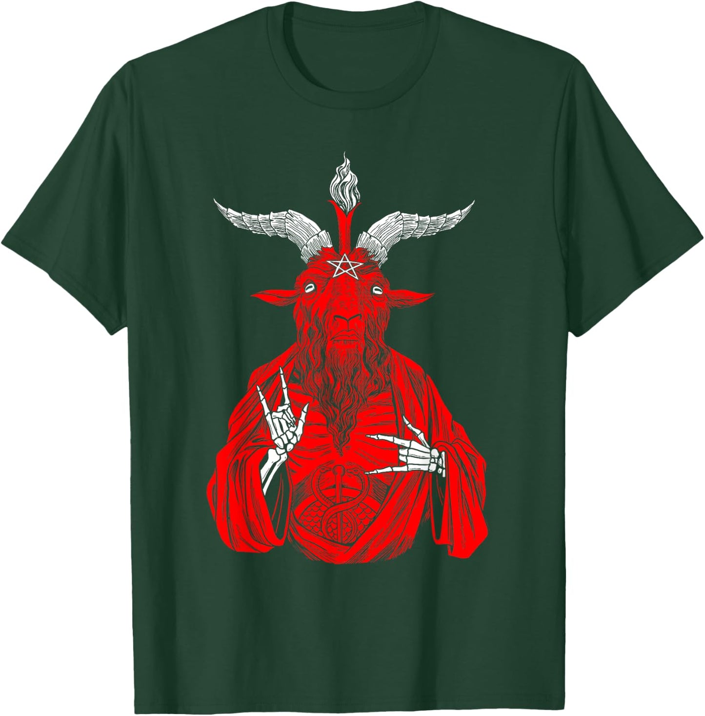 Blackcraft AntiChrist Goat Satan Baphomet shirt for Atheist T-Shirt - T-Shirt | Forest