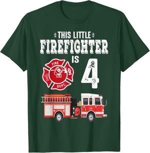 Sound The Alarm I'm 4 Funny Future Firefighter Birthday T-Shirt - T-Shirt | Forest