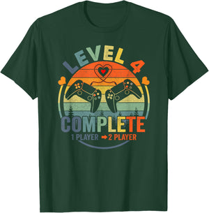Gamer 4th Wedding Anniversary Level 4 Complete Anniversary T-Shirt - T-Shirt | Forest