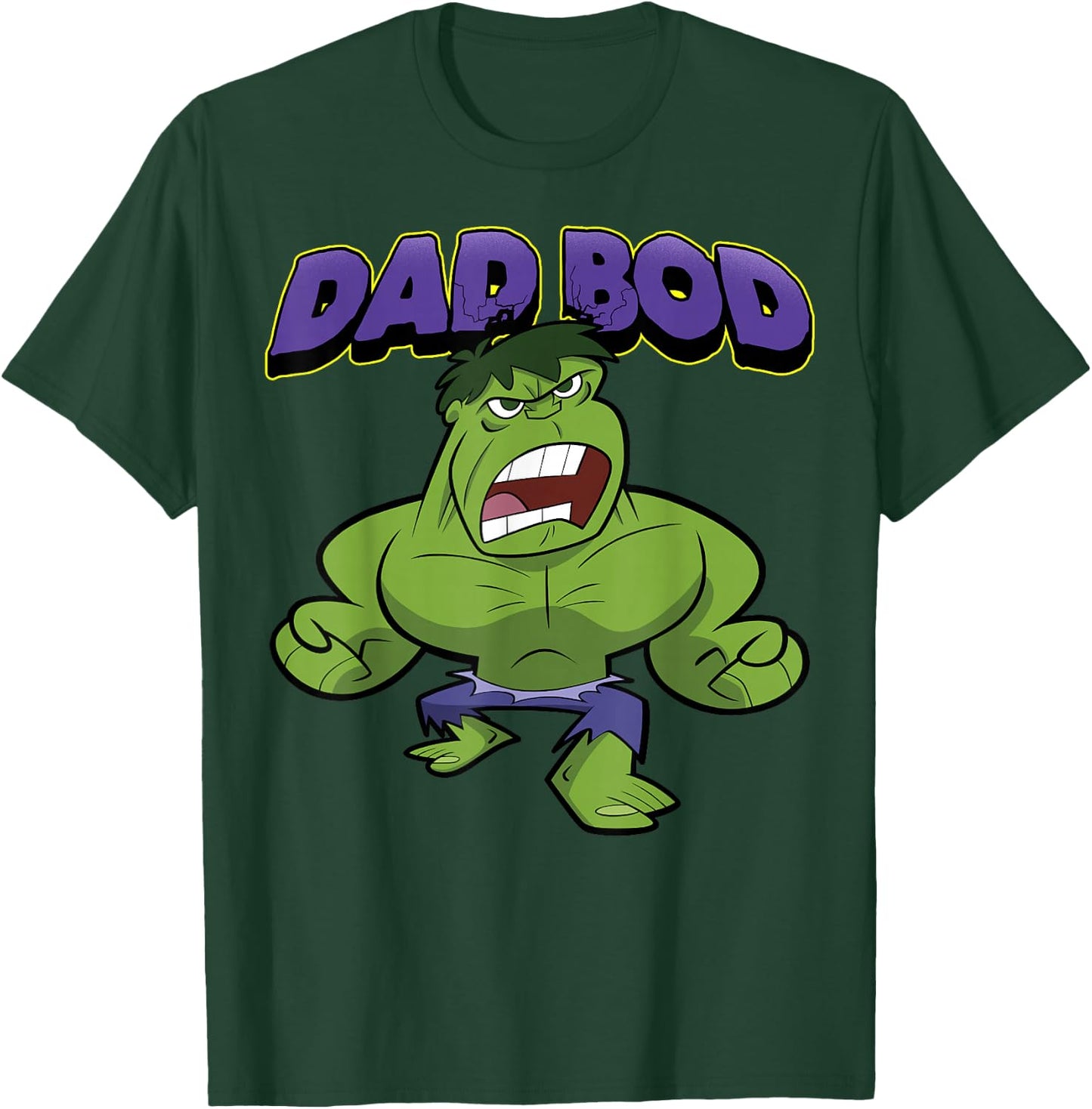 Marvel Father's Day Retro Hulk Dad Bod Portrait T-Shirt - T-Shirt | Forest