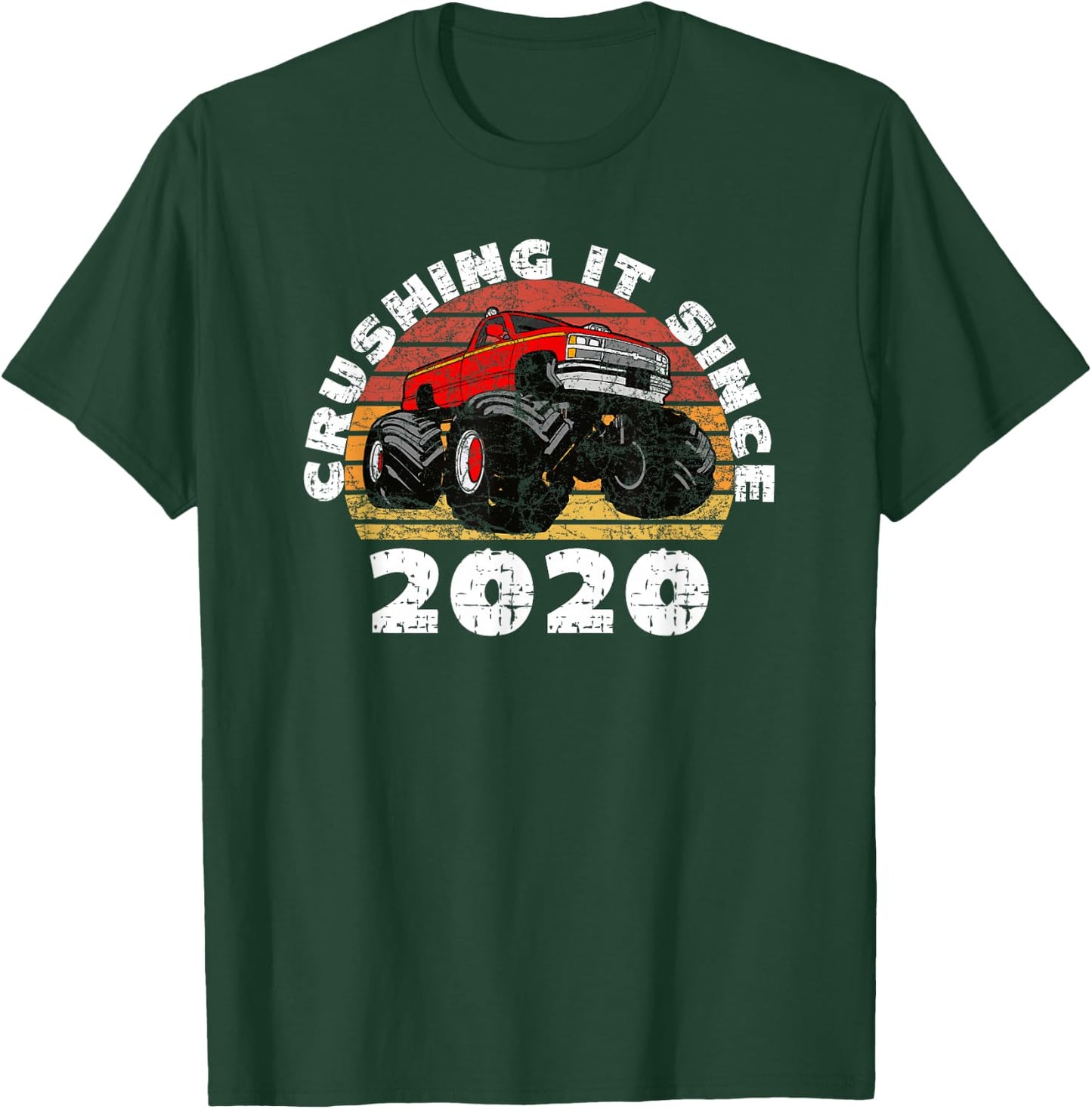 Monster Truck Driver Crushing It Since 2020 Anniversary T-Shirt - T-Shirt | Forest