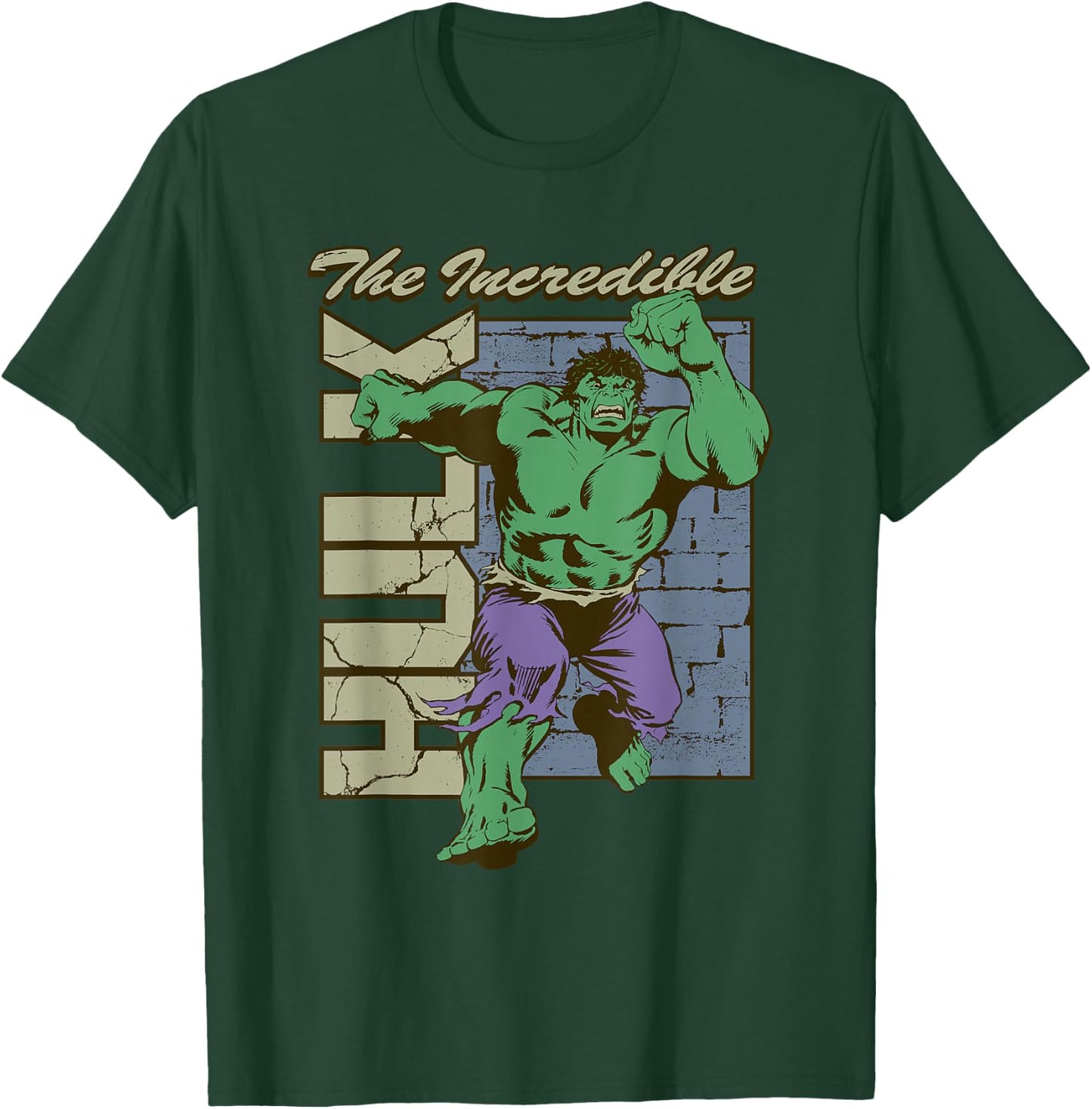 Marvel Comics Incredible Hulk Vintage Comic Brick Wall T-Shirt - T-Shirt | Forest