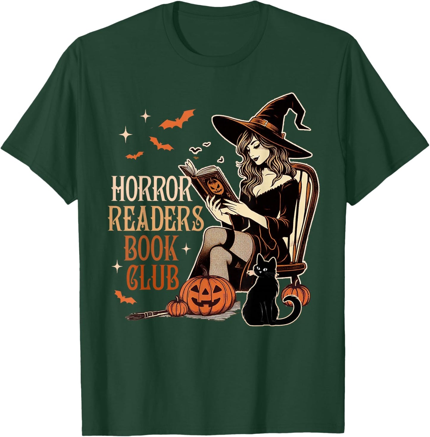 Horror Reading Spooky Vibes Bookish Horror Readers Book Club T-Shirt - T-Shirt | Forest