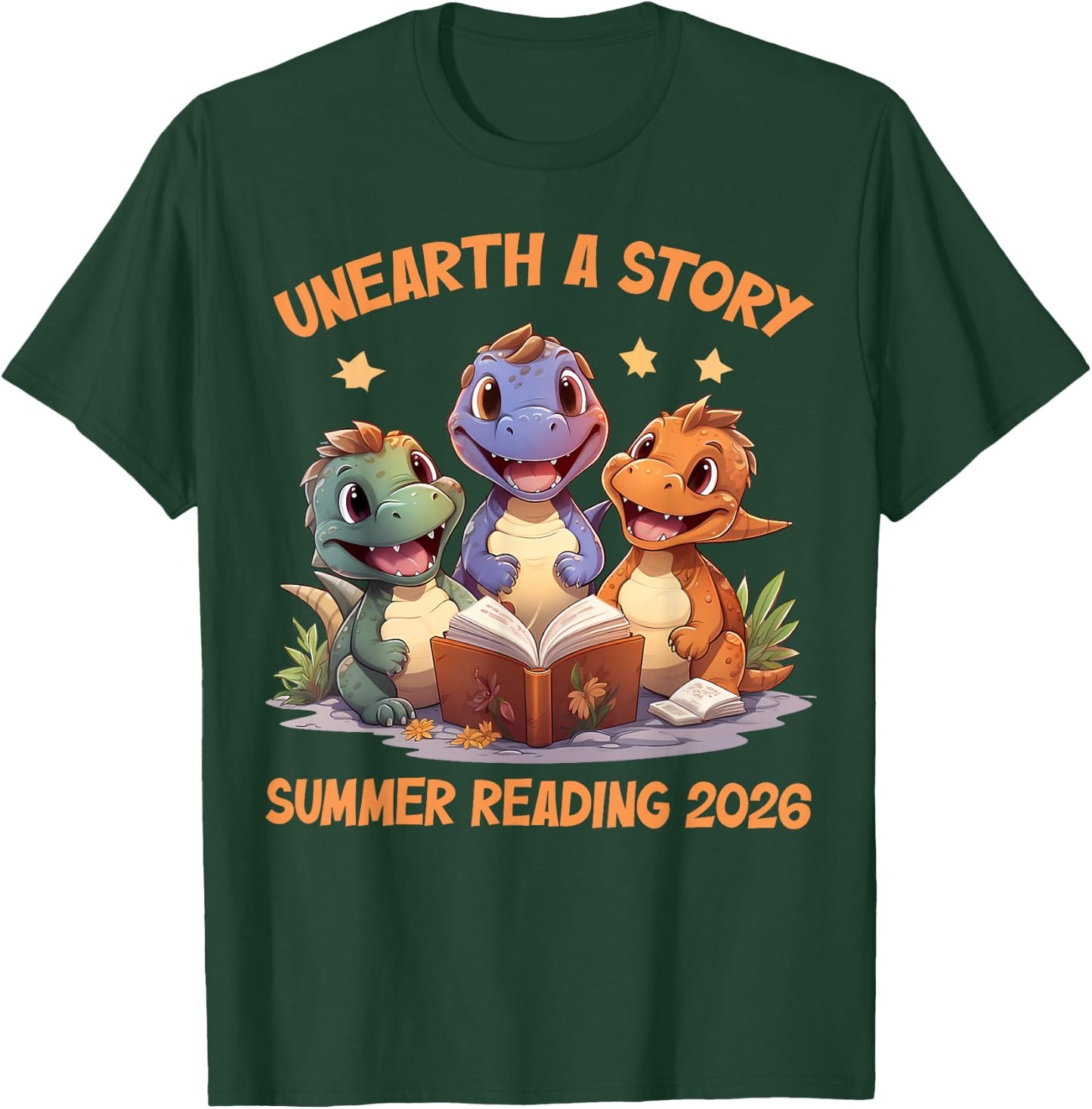 Unearth a Story Summer Reading 2026 Men Women Kids T-Shirt - T-Shirt | Forest