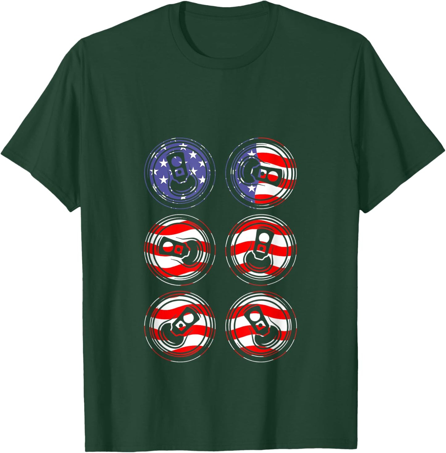 Working On My Six Pack ABS USA Flag Funny Beer T-Shirt - T-Shirt | Forest