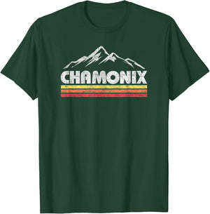Vintage Chamonix Retro Mountain Souvenir T-Shirt - T-Shirt | Forest