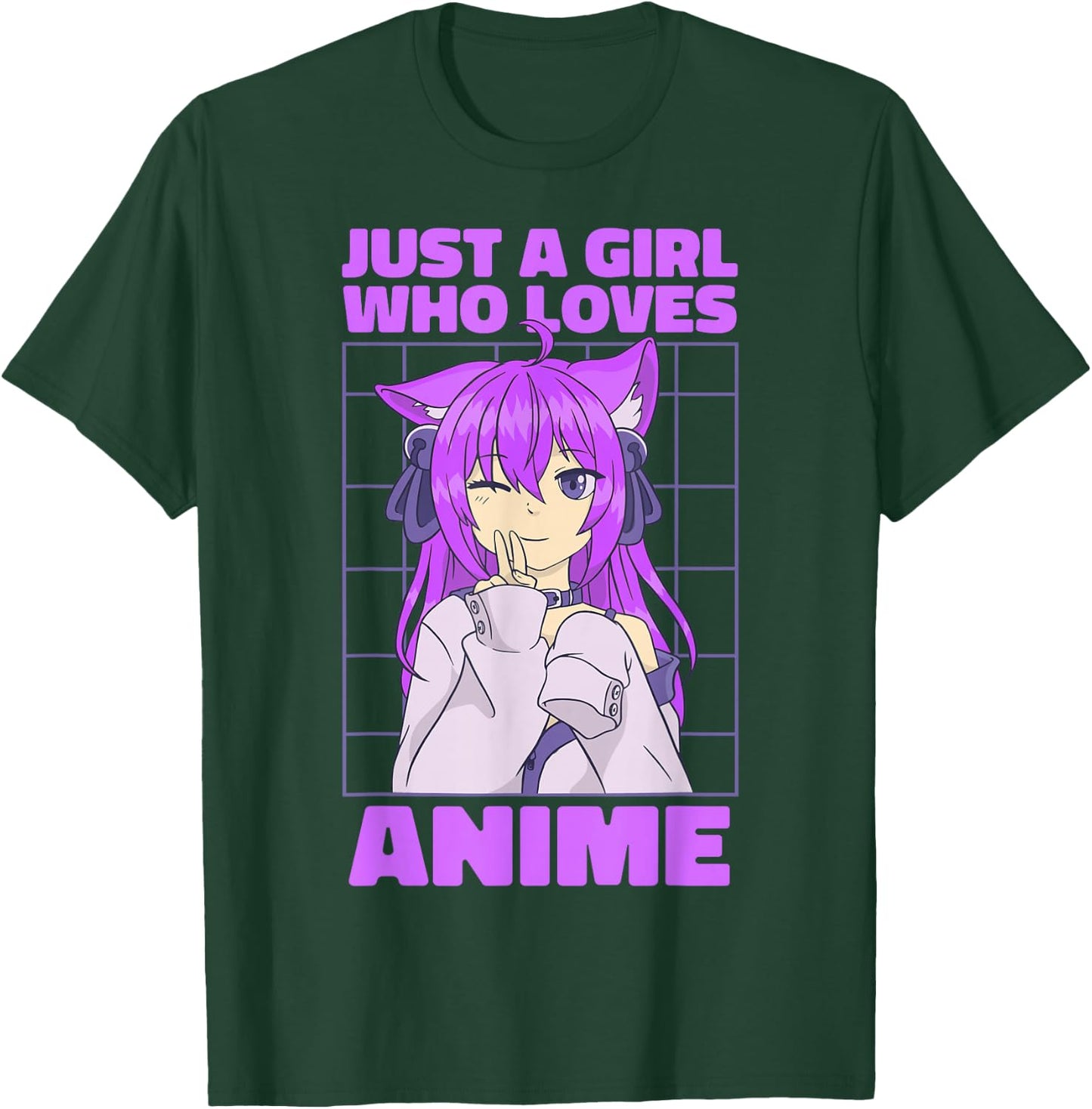 Just A Girl Who Loves Anime. Anime Girl. Anime Merch. Otaku T-Shirt - T-Shirt | Forest