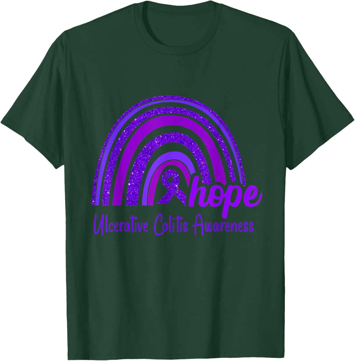 Ulcerative Colitis Awareness Hope Rainbow T-Shirt - T-Shirt | Forest