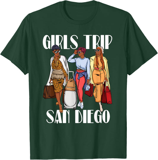 Girls Trip San Diego 2026 Black Women T-Shirt - T-Shirt | Forest