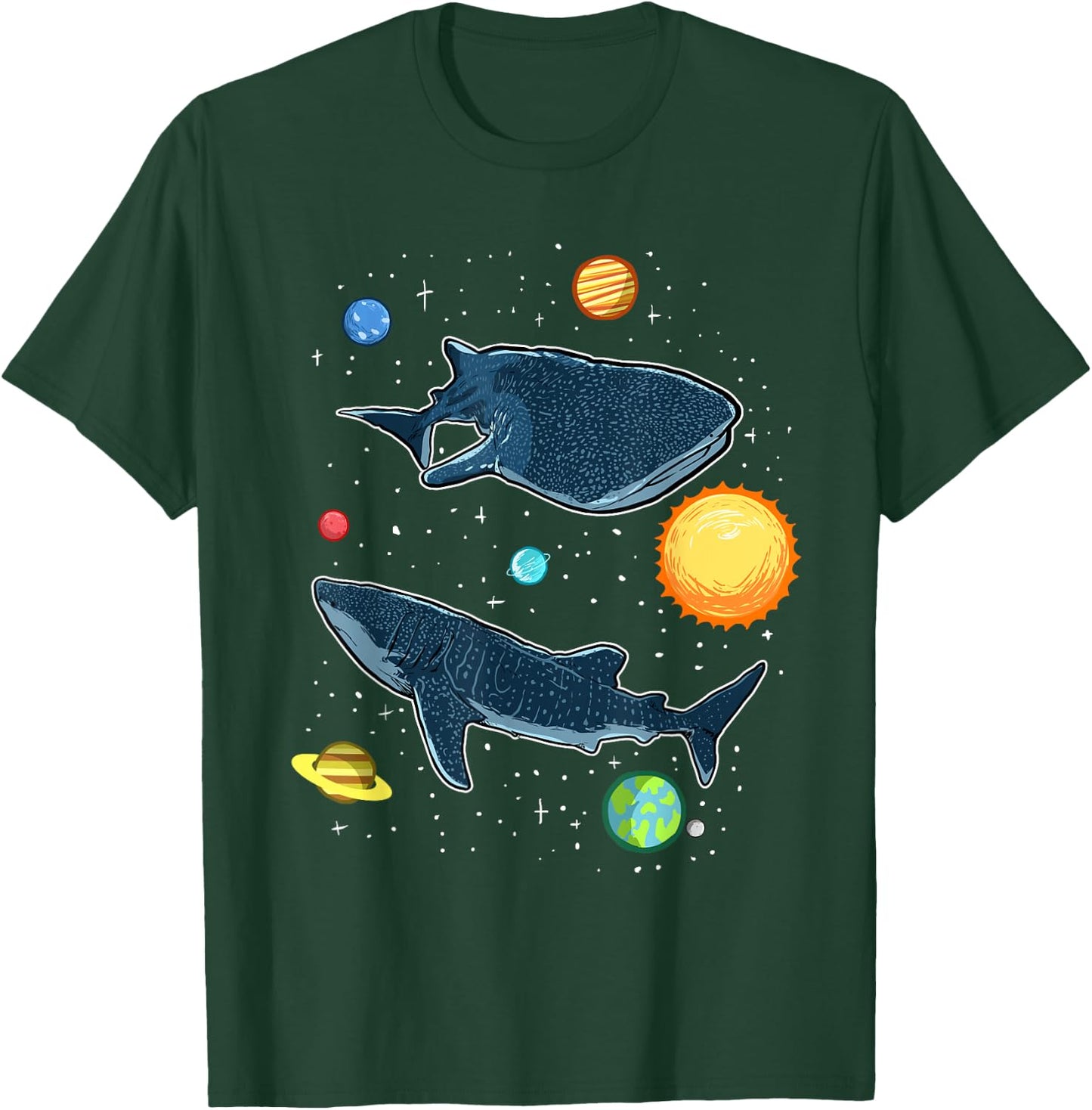 Sharks In The Galaxy Funny Whale Shark Lover T-Shirt - T-Shirt | Forest
